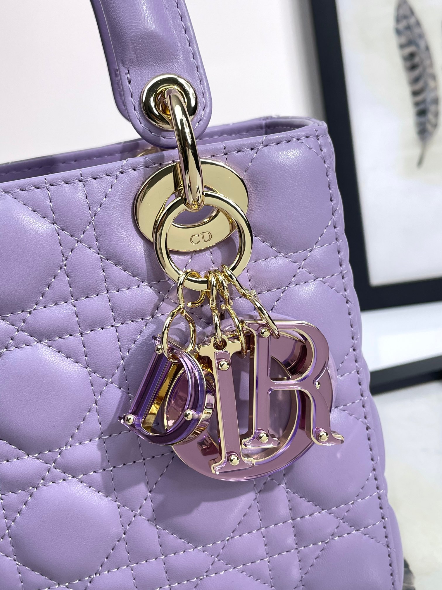 Small Lady Dior My ABCDior Bag Purple Cannage Lambskin